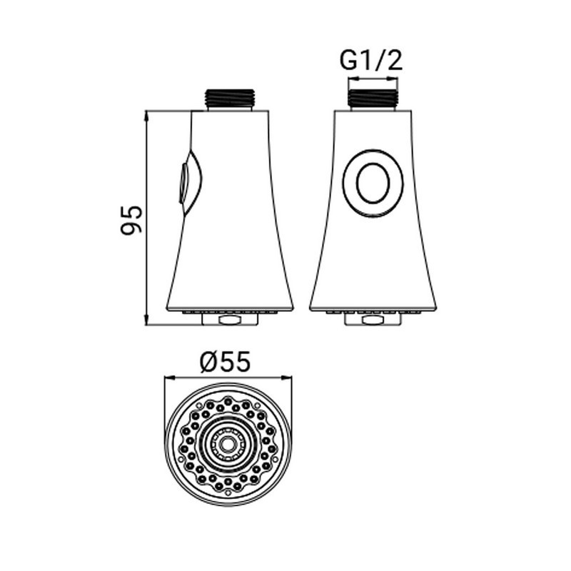 Doccetta a campana di ricambio per miscelatori lavello Idrobric BLIDOC0181CR