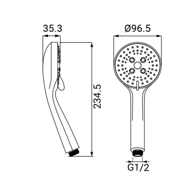 Doccia serie lady a tre getti cromata Idrobric BLIDOC0190CR