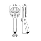 Doccino a risparmio acqua cromato con tre getti eternity Idrobric BLIDOC0195CR Doccino a risparmio acqua cromato con tre getti eternity Idrobric BLIDOC0195CR