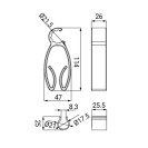 Gancio hook trasparente per aste o colonne doccia Idrobric CAVACC0113TR Gancio hook trasparente per aste o colonne doccia Idrobric CAVACC0113TR