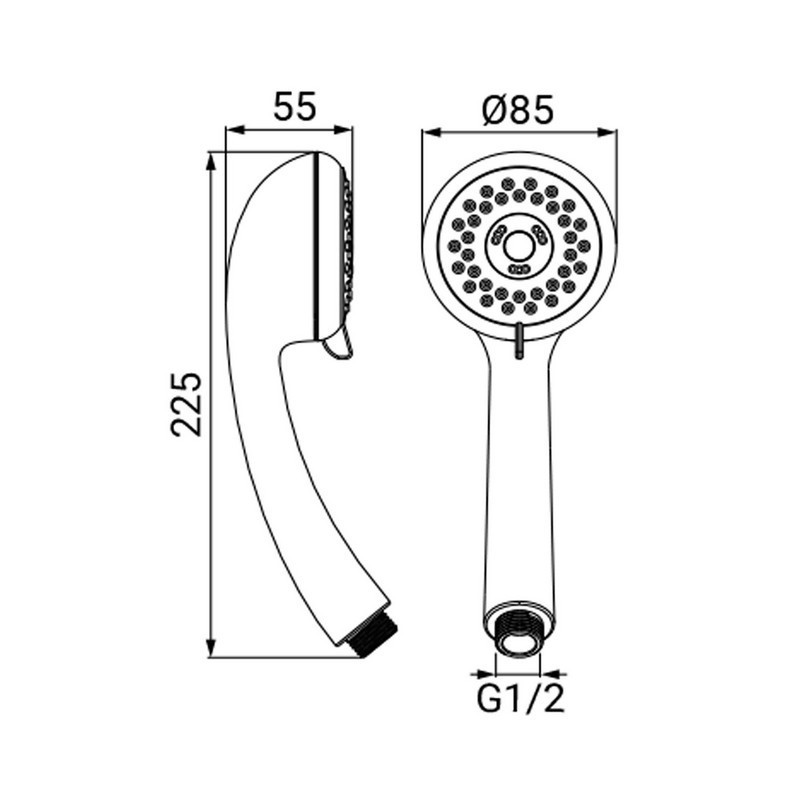 Doccino serie diesis a 3 getti, cromato Idrobric D0170 CR