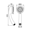 Doccino serie diesis a 3 getti, cromato Idrobric D0170 CR