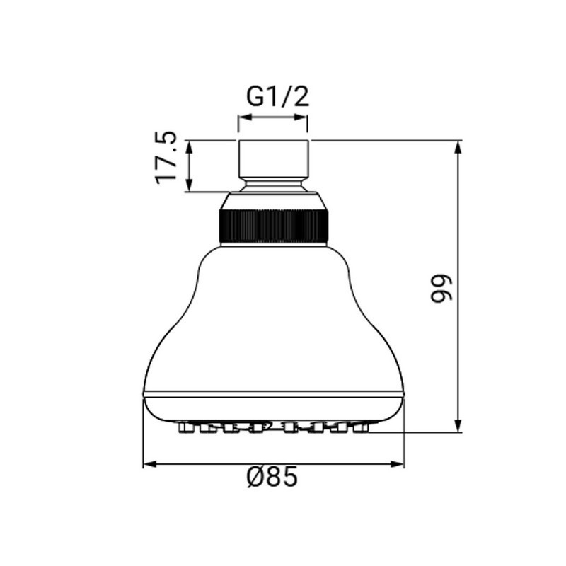 Soffione serie lilla, cromato ad un getto Idrobric F0171