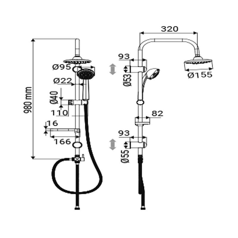 Colonna doccia serie light Idrobric j50005