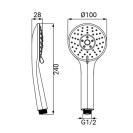 Doccetta a 3 getti anticalcare cromata - serie syros Idrobric SAPDOC0222CR