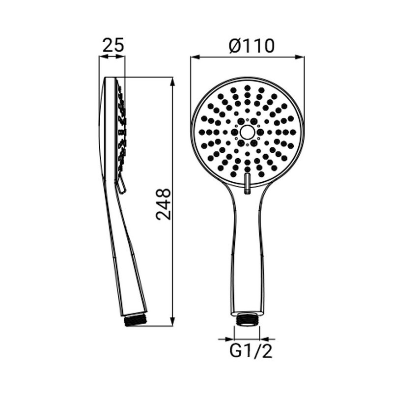 Doccetta cromata a 5 getti con risparmio d'acqua - serie rodi Idrobric SAPDOC0231CR