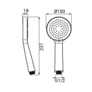 Doccia nera opaca a 1 getto con risparmio d'acqua - serie vogue Idrobric SAPDOC0233NE