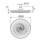 Soffione nero e cromato 1 funzione - Serie Vortex Idrobric SAPSOF0080CR