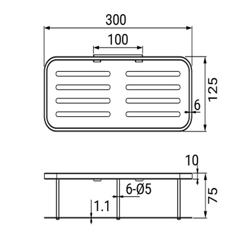 Mensola doccia rettangolare in inox Idrobric SCAACC0119CE