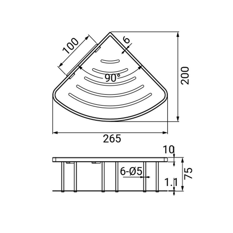 Mensola doccia angolare in inox Idrobric SCAACC0120CE