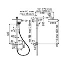 Colonna doccia cromata con braccio e asta estensibili - Serie Morea Idrobric SCACOL0173CR