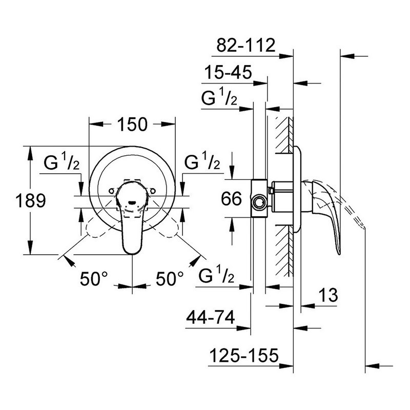 Rubinetto incasso doccia grohe serie swift / start eco Grohe SCARUB0281CR