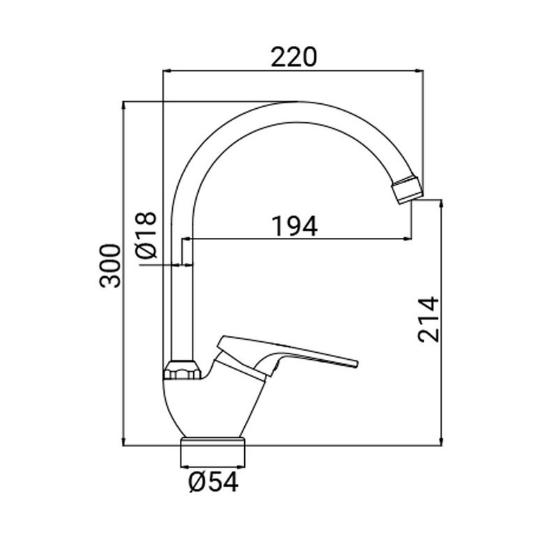 Miscelatore per lavello bocca alta serie mia cromato Idrobric SCARUB0728CR
