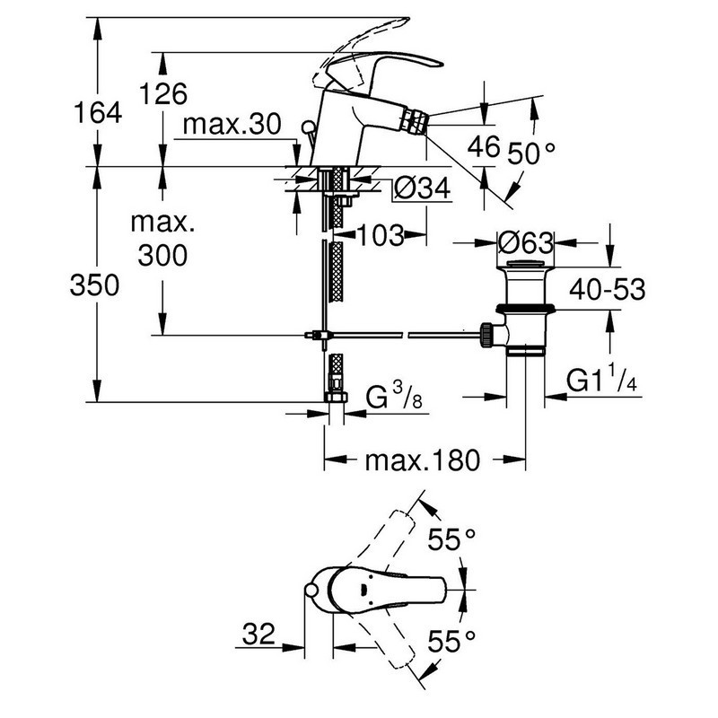 Miscelatore grohe per bidet serie eurosmart new cromato Grohe SCARUB0740CR