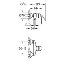 Miscelatore grohe esterno doccia serie eurosmart new cromato Grohe SCARUB0743CR
