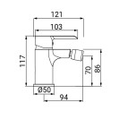Miscelatore serie ariel monocomando bidet, finitura cromata Idrobric SCARUB0793CR