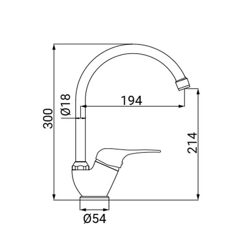 Miscelatore per lavello bocca alta serie joy cromato Idrobric SCARUB0864CR