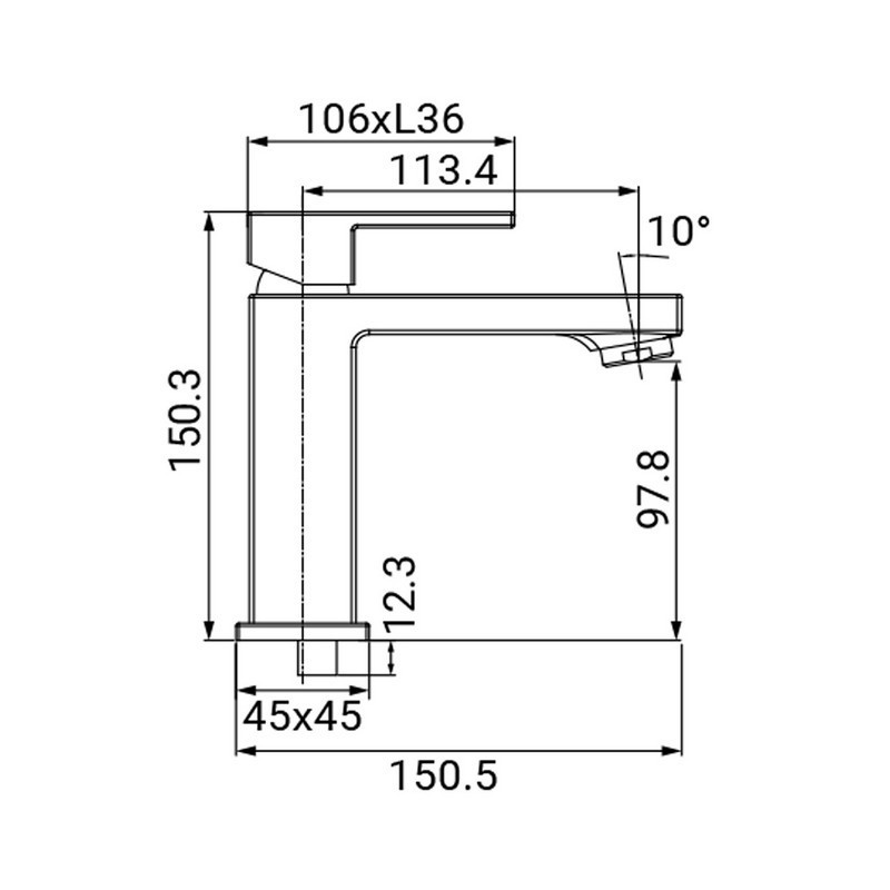 Miscelatore lavabo serie zoe, finitura cromata Idrobric SCARUB0895CR