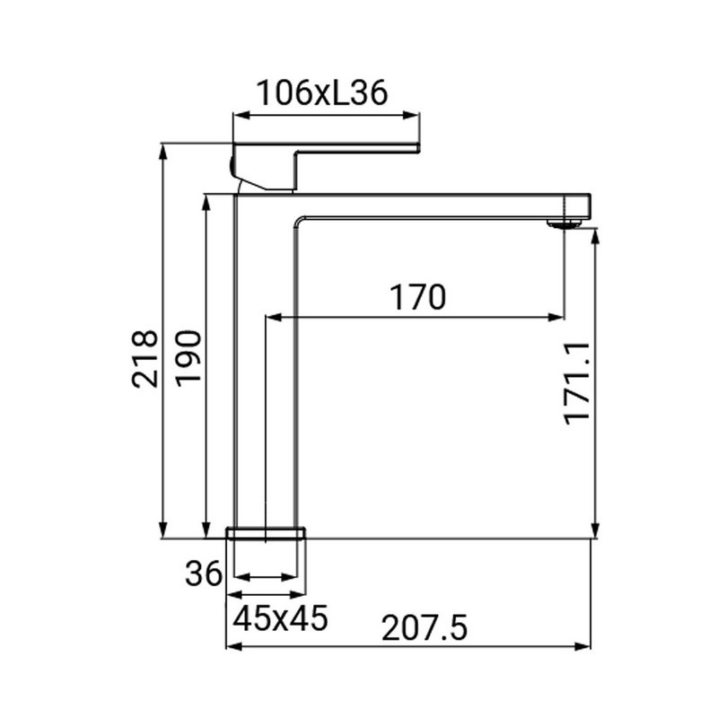 Rubinetto lavabo alto serie zoe, finitura cromata Idrobric SCARUB0899CR