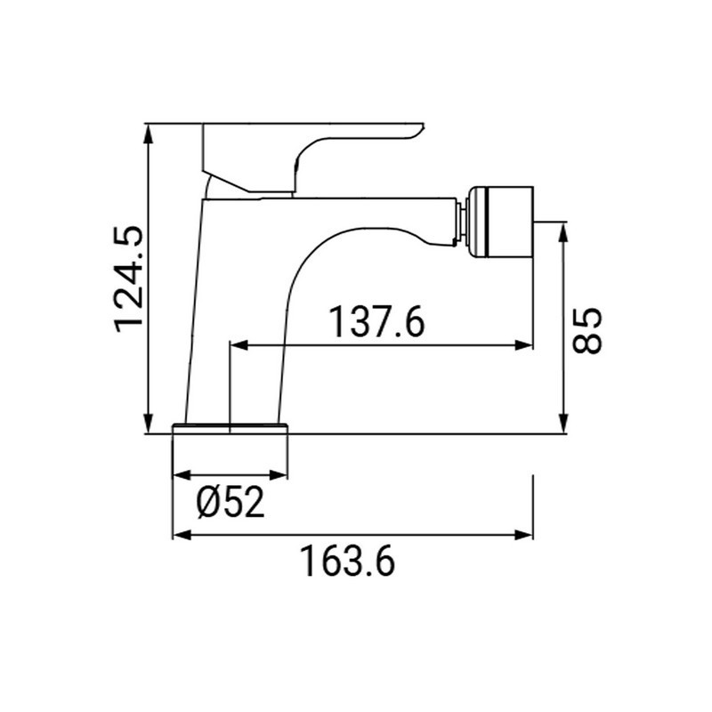 Rubinetto bidet finitura cromata, serie cloe Idrobric SCARUB0901CR