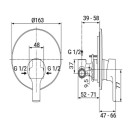 Rubinetto incasso doccia serie idro one ideal standard, cromato Ideal Standard SCARUB0920CR