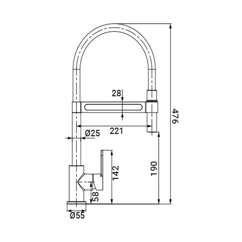 Rubinetto cucina nero con doccetta orientabile - Serie Dallas Idrobric SCARUB0951NE