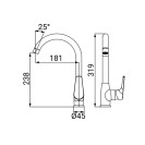 Rubinetto lavello cromato con bocca alta - Serie Eureka Idrobric SCARUB0970CR
