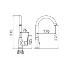 Rubinetto lavello cromato con bocca alta - Serie Hellis Idrobric SCARUB1018CR
