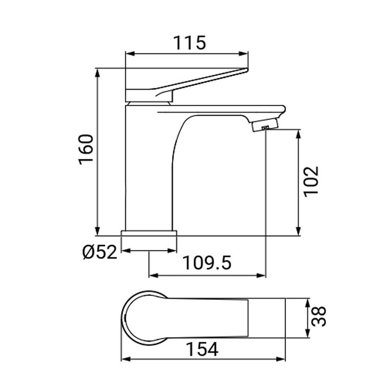 Miscelatore lavabo cromato - Serie Surf Idrobric SCARUB1150CR