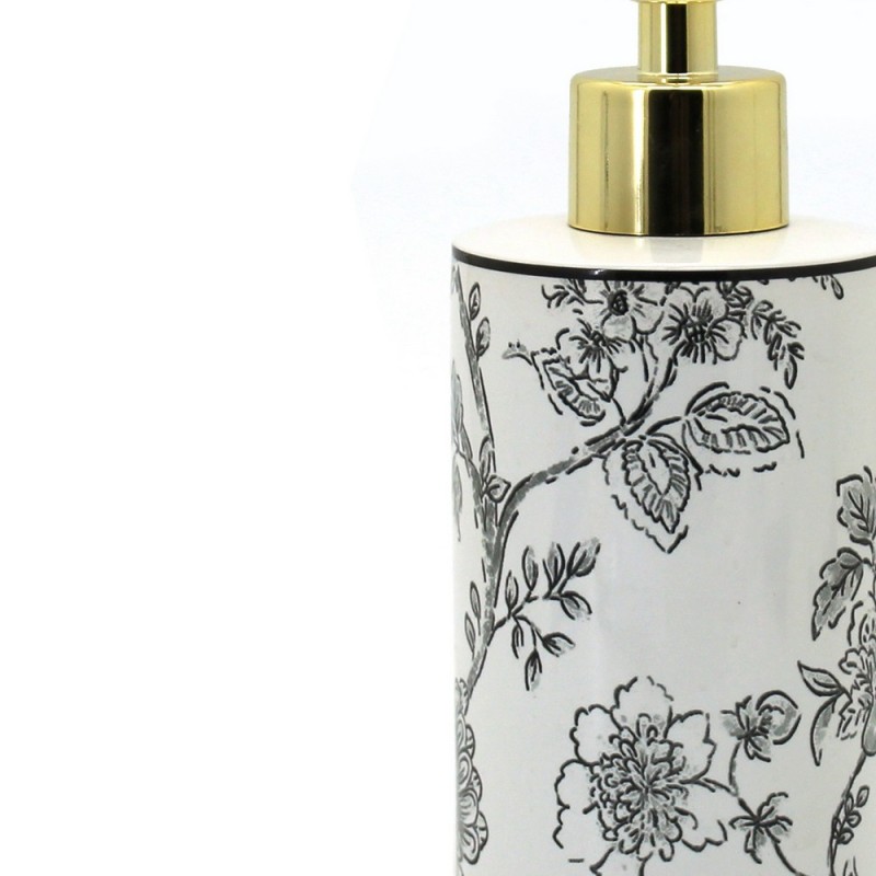 Dispenser in ceramica bianco con decori - serie Fiori Aquasanit QL3120WW