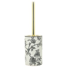 Portascopino in ceramica bianco con decori - serie Fiori Aquasanit QL3140WW