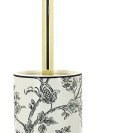 Portascopino in ceramica bianco con decori - serie Fiori Aquasanit QL3140WW