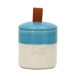 Barattolo in ceramica con coperchio blu/bianco - serie Bath Aquasanit QL4150BW