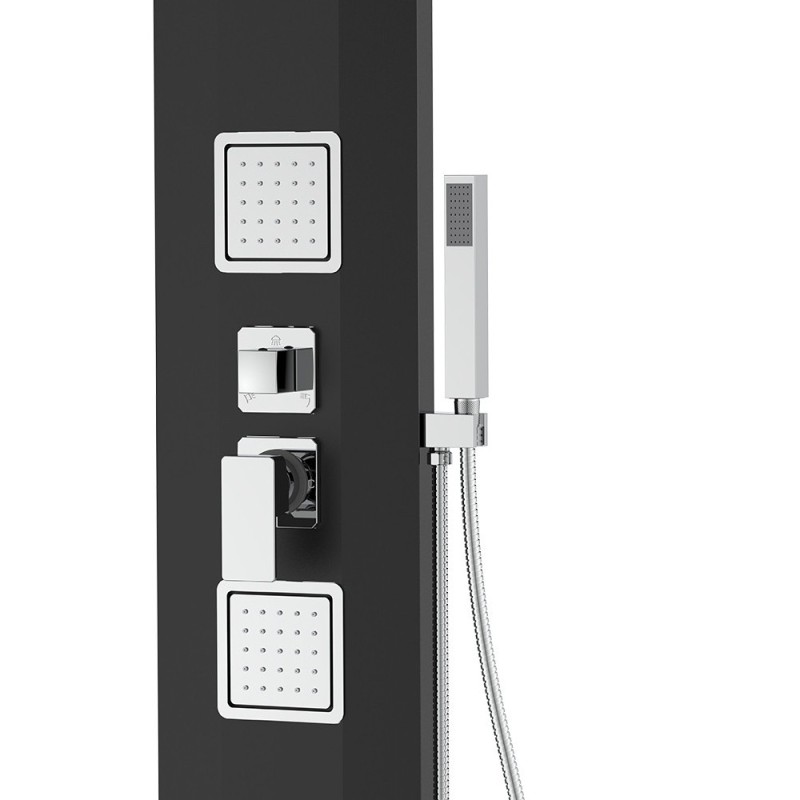 Pannello doccia quadrato nero - Serie Cancun Idrobric SCACOL0182NE