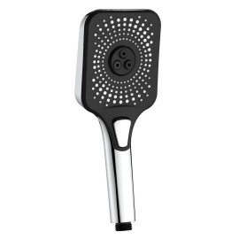 Doccia cromata e nera con pulsante 3 getti - Serie Vortex Square Aquasanit SAPDOC0261CR