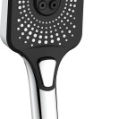 Doccia cromata e nera con pulsante 3 getti - Serie Vortex Square Aquasanit SAPDOC0261CR