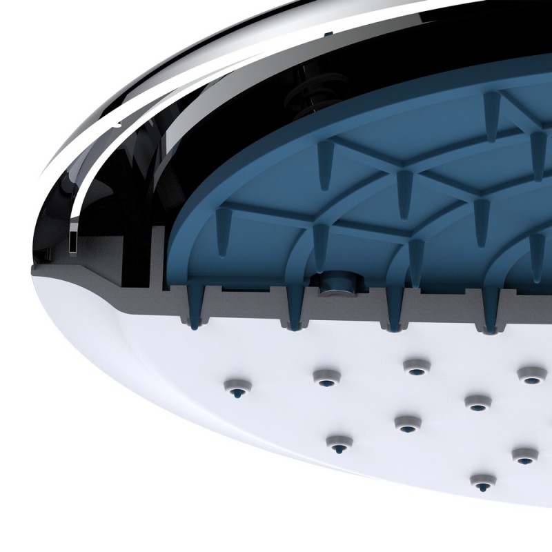 Doccetta cromata e grigia a 1 getto con sistema autopulizia calcare - Serie Kratos Idrobric SAPDOC0271CR