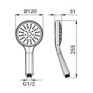 Doccetta cromata e grigia a 1 getto con sistema autopulizia calcare - Serie Kratos Idrobric SAPDOC0271CR