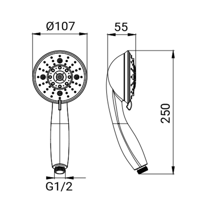 Doccia cromata a 7 getti - Serie Apollo Idrobric SAPDOC0265CR