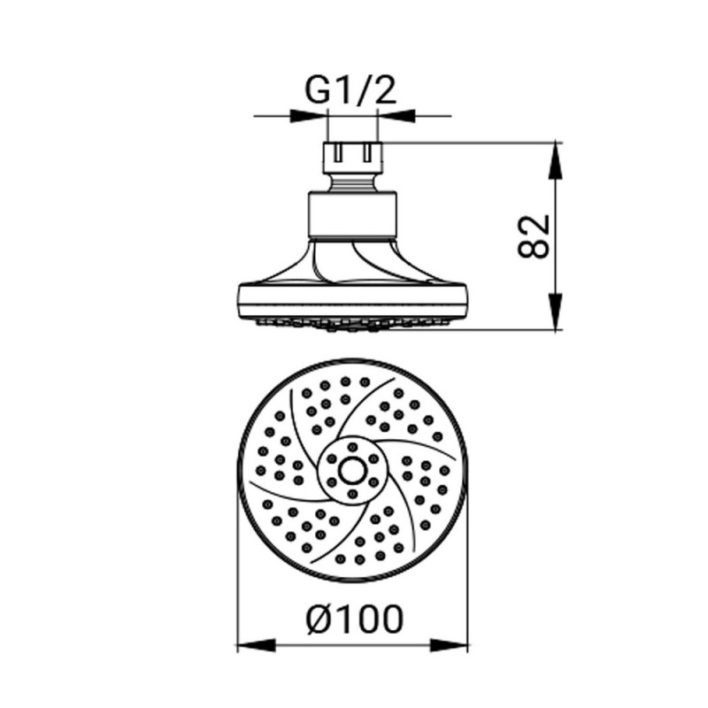 Soffione cromato 1 getto - Serie Eidos Idrobric SAPSOF0085CR