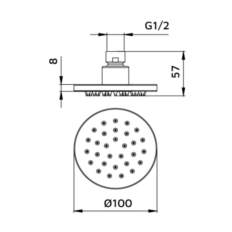 Soffione tondo cromato - Serie Evia Idrobric SAPSOF0096AC