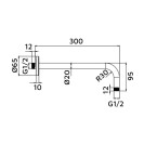 Braccio doccia tondo con rosone lungo 30 cm Idrobric SAPBRA0040CR