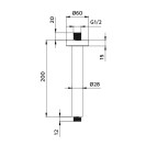 Braccio doccia a soffitto tondo 20 cm con fissaggio rinforzato Idrobric SAPBRA0036CR