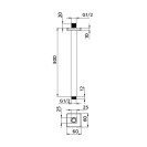 Braccio doccia a soffito quadrato 30 cm Idrobric SAPBRA0035CR