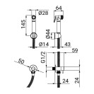 Duplex idroscopino tondo flessibile 150 cm con supporto e rubinetto Idrobric SAPDUP0076CR