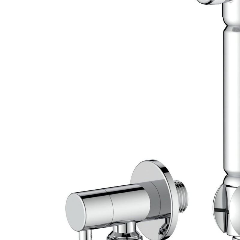 Duplex idroscopino tondo flessibile 150 cm con supporto e rubinetto Idrobric SAPDUP0076CR