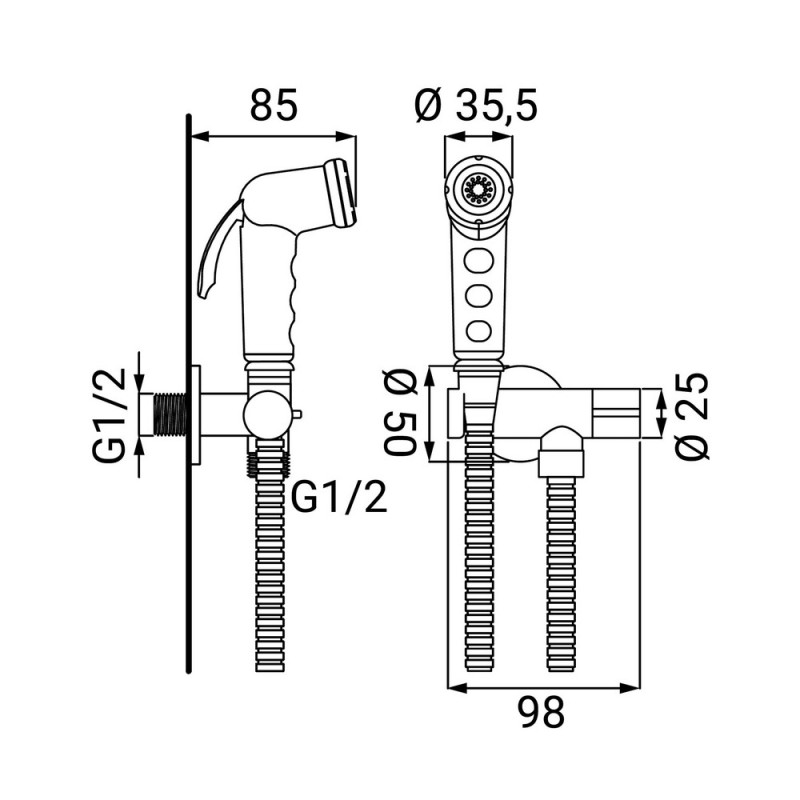 Set idroscopino con rubinetto acqua fredda Idrobric SCADUP0081CR