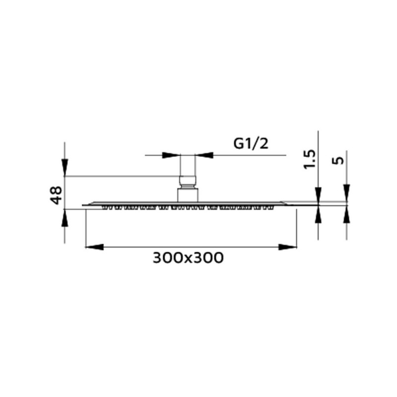 Soffione serie Giglio quadrato 30x30 cm Idrobric SAPSOF0106AC