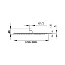 Soffione serie Giglio quadrato 30x30 cm Idrobric SAPSOF0106AC