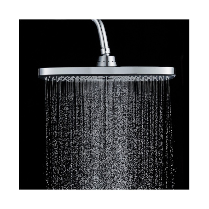 Soffione cromato e nero 30x19 cm 1 getto - Serie Vortex Square Idrobric SAPSOF0087CR